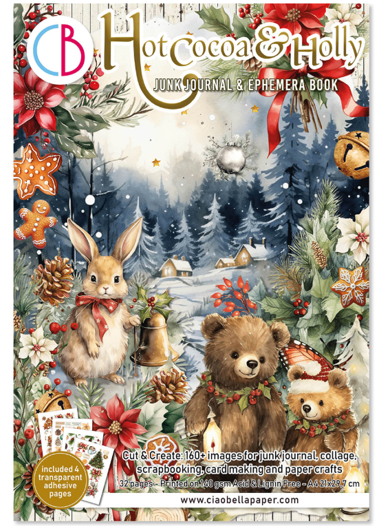 Hot Cocoa & Holly Junk Journal & Ephemera Book